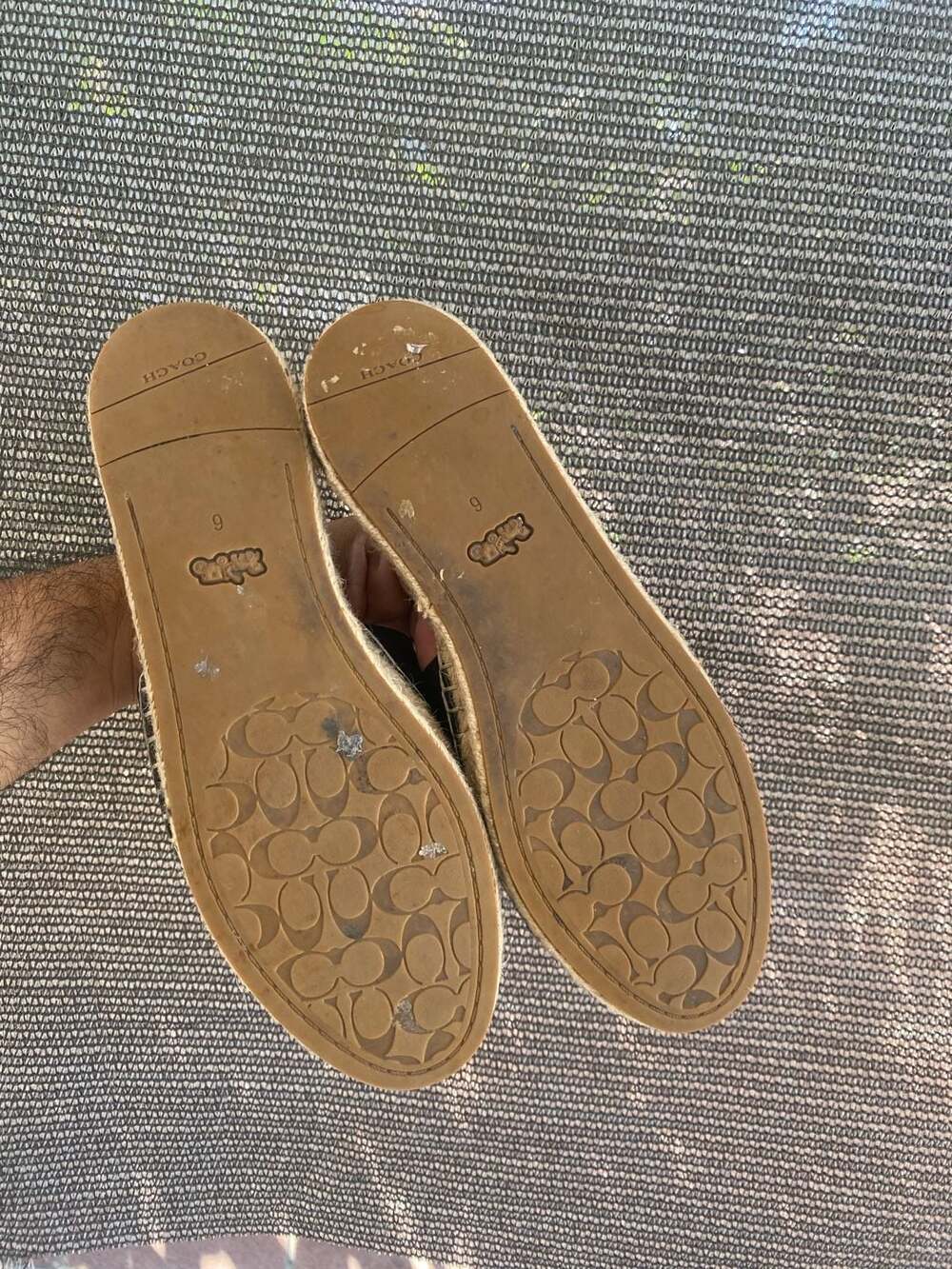 Coach Horse and Carriage Espadrille Slide Sandals Black Size 6B - Picture 5 of 6